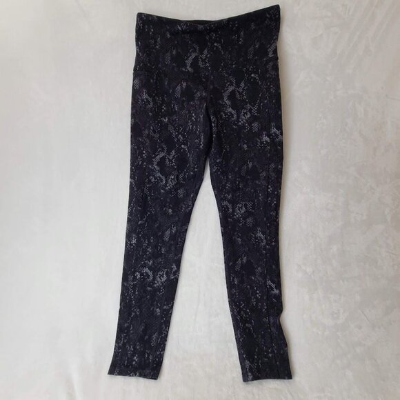 Tuff Athletics Snake Print Leggings Womens Size M Black Gray w/ Side Pockets - Picture 12 of 12